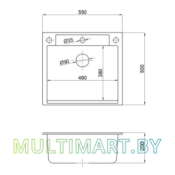 Кухонная мойка AV Engineering Unit AVE550500WTA (белый) картинка 5